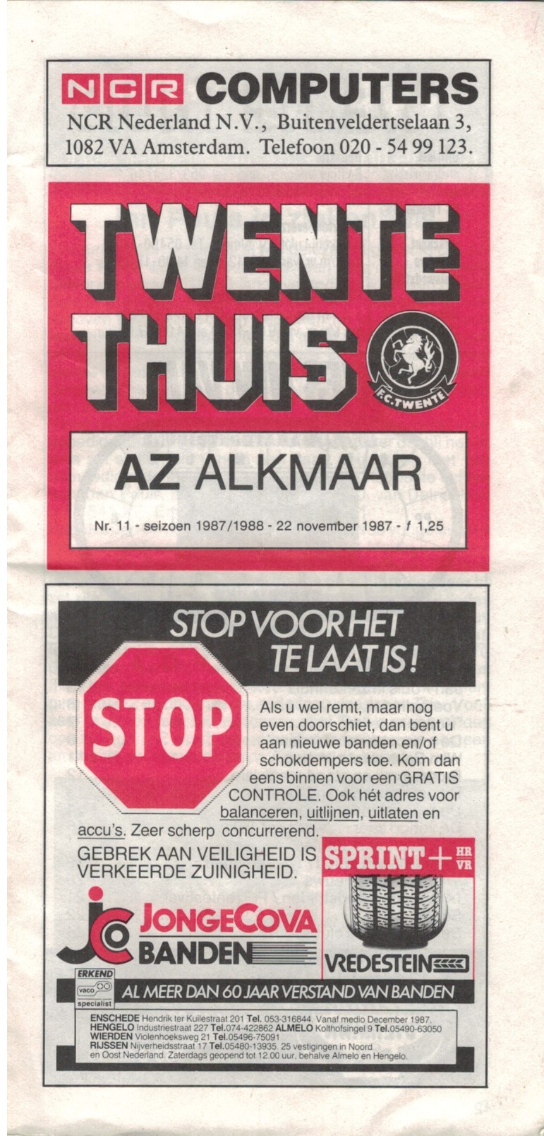 AZ Programma 22-nov-1987 Twente uit